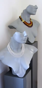 Necklaces on busts